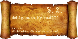 Wohlgemuth Kristóf névjegykártya