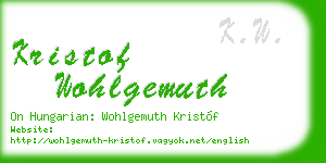 kristof wohlgemuth business card